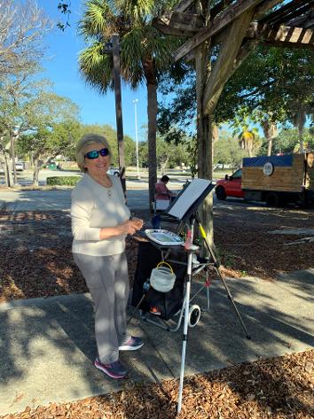 One of my favorite pass times is to paint in Plein-Air outside in the FL sunshine. Our group meets once a week at different locations. Most I have never been to before. So exciting visiting new sites.